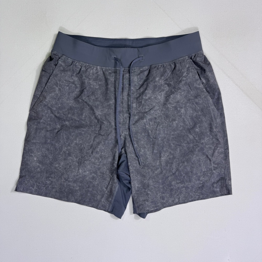 Lululemon Mens Pace Breaker Lined Short 7.5" Grey Acid Wash Gym Workout Large